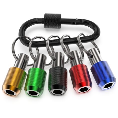 5-Zoll-Schraubendreherbithalter aus Aluminiumlegierung mit 1/4"-Sechskantschaft  Leicht und schnell austauschbar  Tragbarer Bohr- und Schraubendreheradapter  Schwarze Metallhalterung