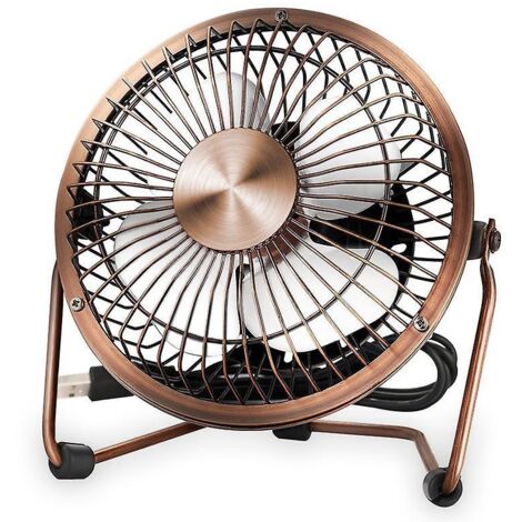 5-Zoll-USB-Ventilator, 2 Geschwindigkeitsstufen, Mini-Tischventilator, Metallventilator mit 360°-Drehung für Büro, Zuhause und Camping