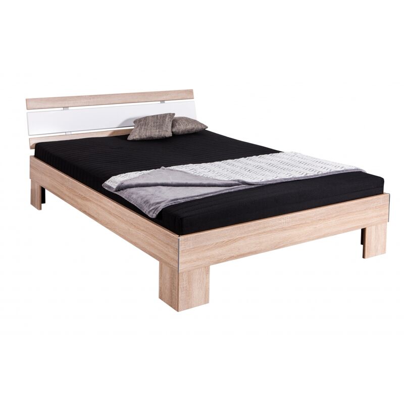 Pol-power - 50-027-68 JASPER Eiche Sägerau Nb. / Weiß Futonbett Gästebett Jugendbett 140 x 200 cm-'SW13965'