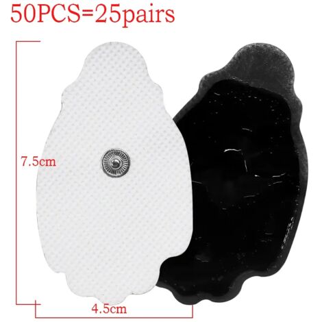 50/100 électrodes de rechange pour stimulateur musculaire TENS (électrostimulation musculaire) - Patchs d'électrodes EMS pour la physiothérapie et le massage corporel 03911-AquaForge