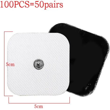 50/100 électrodes de rechange pour stimulateur nerveux et musculaire TENS/EMS (électrostimulation musculaire et nerveuse) - Patchs pour physiothérapie et massage corporel 06298-AquaForge
