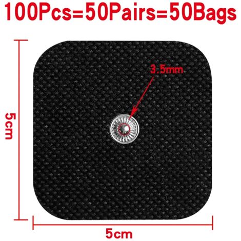 50/100 électrodes de rechange pour stimulateur nerveux et musculaire TENS/EMS (électrostimulation musculaire et nerveuse) - Patchs pour physiothérapie et massage corporel 06308-AquaForge