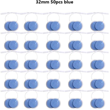 50/100 électrodes pour appareil TENS, acupuncture, physiothérapie, stimulateur nerveux et musculaire EMS, patch de massage corporel, électrodes de 32 mm 05722-AquaForge