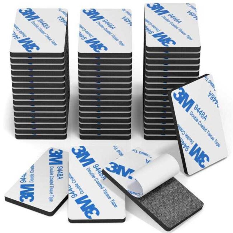 50 almohadillas adhesivas de doble cara 3M impermeables para el hogar y la oficina, rectangulares.