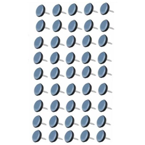 50 almohadillas de teflón para silla con clavos (19 mm), redondas, de fieltro.