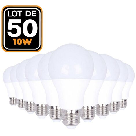 50 Ampoules LED E27 10W Blanc neutre 4500K Haute Luminosité - Blanc Neutre 4500K