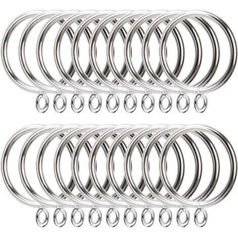50 anelli per tende in metallo, diametro interno 38 mm, anelli per appendere tende color argento, anelli per tende in metallo argentato per finestre, porte e tende da doccia.