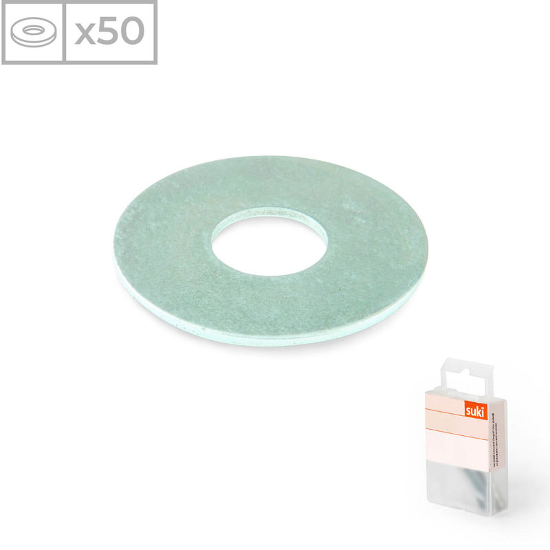 

Pack 50 Arandelas Anchas | Fabricadas en Acero Zincado | Métrica 10 | Material de Alta Resistencia