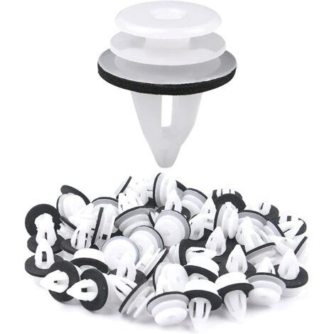 50 Attaches De Carrosserie De Voiture, Kit Universel De Clip De Rivet De Voiture, Fixation De Pare-chocs De Voiture Blanc Rivet De Retenue De Pann