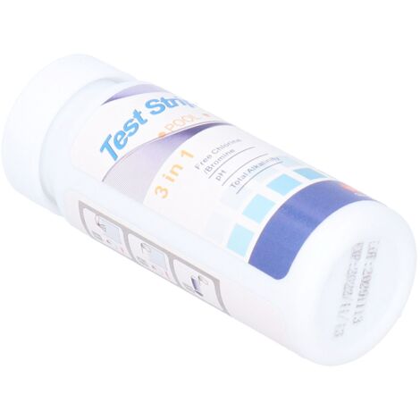 50 Bandelettes Test Piscine Spa 3 en 1 - Chlore Libre/Brome, pH, Alcalinité - Lot de 50