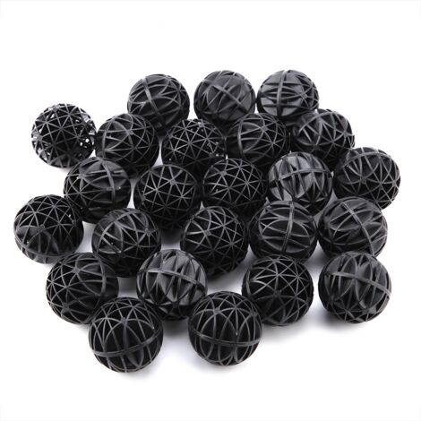 50 Billes Filtrantes Bio Poreuses pour Aquarium avec Coton, 46mm - Filtre Bassin