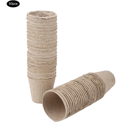50 biologisch abbaubare Torftöpfe für Sämlinge und Stecklinge, 8 x 8 cm, 50er-Packung, umweltfreundliches Gartenzubehör