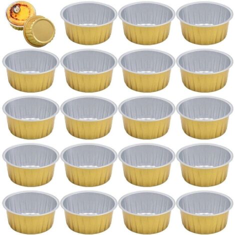 50 Boîtes Papier Aluminium pour Air Fryer - Moules Antiadhésifs Réutilisables pour Cuisson Cake Grillade et Pudding