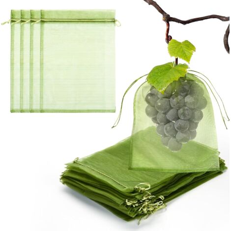 50 bolsas protectoras para árboles frutales, cada una de 25 x 35 cm, para proteger árboles frutales y huertos. (Verde)