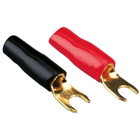 50 Bornes fourches 4mm2 rouges