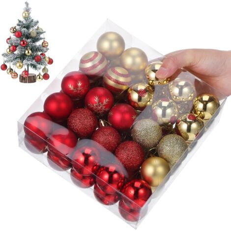 50 boules de Noël en plastique incassable de 4 cm