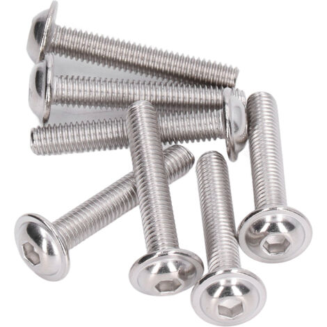50 Boulons à tête cylindrique bombée A2-70 en inox, vis à six pans creux M6x30mm pour assemblages robustes