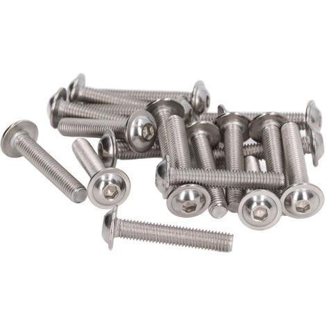 50 Boulons à tête cylindrique bombée A2-70 en inox, vis à six pans creux M8x45mm pour fixation robuste