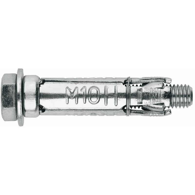 Cheville à ailettes en acier pour charges lourdes - Vis 6.8 - Zingué M10 x 60 Ø16 - Boite de 50