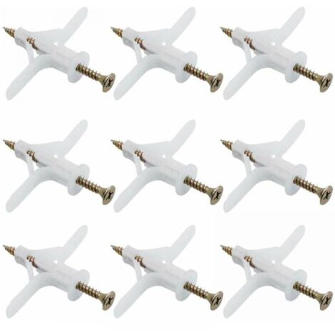 50 Chevilles pour Plaque de Plâtre Ensembles Plastique Tuyau D'expansion Avion Auto Foreuse d'extension Tube Chevilles Utilisé pour la Plupart des Murs Légers Plaques de Plâtre