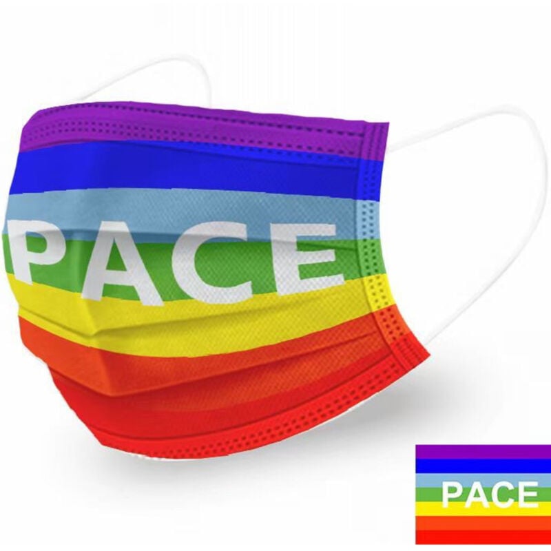 Image of Trade Shop Traesio - Trade Shop - 50 mascherine protettive viso chirurgi mascherina mit text pace -
