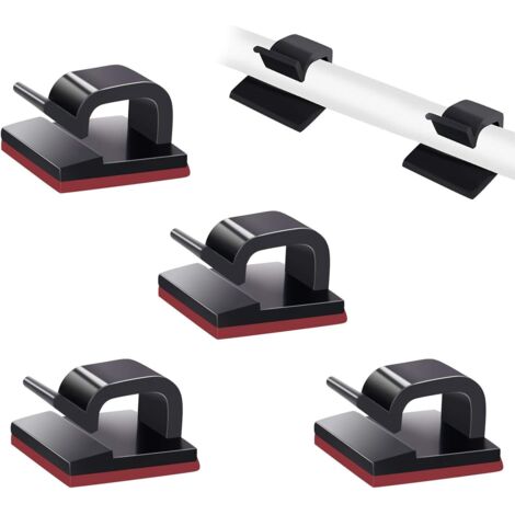 50 clip autoadesive per la gestione dei cavi, organizzatori di cavi, supporti per cavi adesivi per TV, PC, laptop, cavo Ethernet, ufficio domestico (nero)