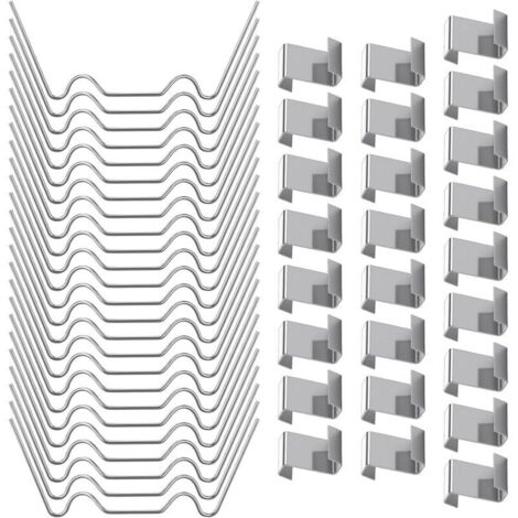 50 clip per vetri per serre, 25 clip a Z e W, clip di fissaggio per vetri in acciaio inossidabile, clip per vetri per serre resistenti alle intemperie, accessori per serre