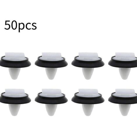 50 clips de fixation en plastique avec rondelles en caoutchouc noir pour trous de 10 mm 71728806