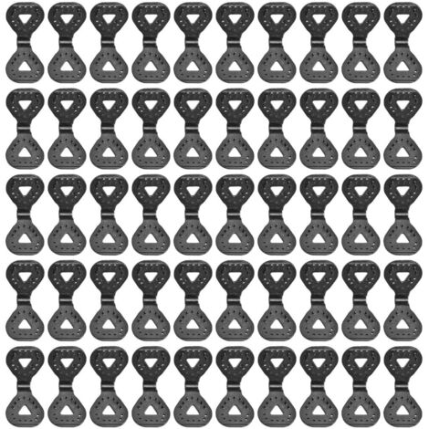 50 clips de plástico para tela de toldo para tiendas de campaña al aire libre, hebillas triangulares, clips de fijación para toldo de tienda de campaña, fáciles de usar.