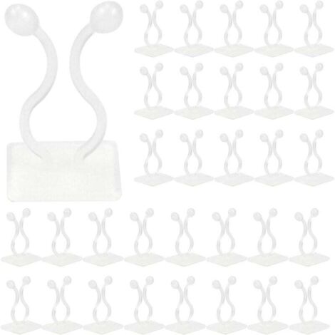 50 clips de soporte para plantas trepadoras, ganchos autoadhesivos de pared, soporte para plantas trepadoras, decoración del hogar (blanco)
