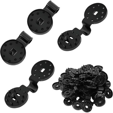 50 clips en plastique pour fixation de voile d'ombrage, tente, jardin, fleurs, pelouse, panneau de clôture ombragé, toile coupe-vent.