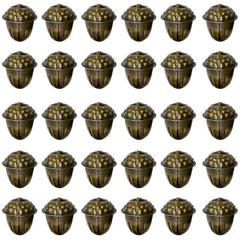 50 clochettes de Noël en forme de gland, style vintage bronze, 3 cm (1,2 pouce)