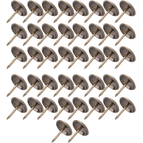 50 Clous de Rembourrage Décoratifs à Tête Ronde, Punaise Tapissier Épaisse (16x20mm) pour Garniture Meuble