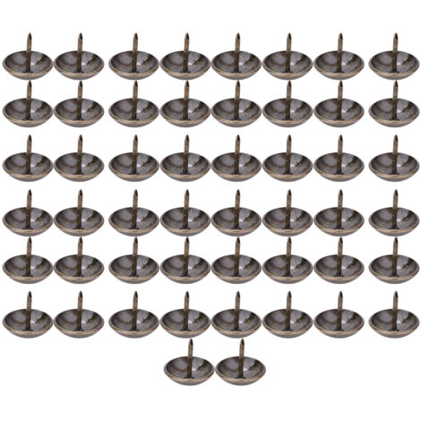 50 Clous de Rembourrage Épais, Têtes Rondes Décoratives, Punaise à Enfoncement pour Meubles (19x20mm)