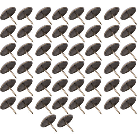 50 Clous de Rembourrage Épais, Têtes Rondes Décoratives, Punaise à Pousser 23x23mm pour Garniture de Meubles