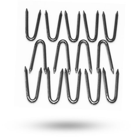 50 clous en forme de U - 2,5 cm - Acier galvanisé - pour clôtures de jardin, grillage à poules