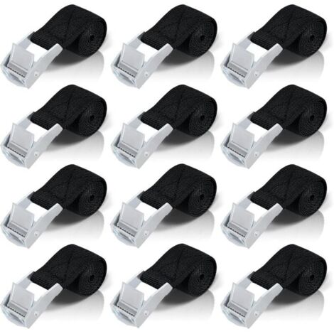 50 cm lange Spanngurte, 12er-Pack Ratschengurte, Edelstahlschnalle, Tragkraft 200 kg zur Sicherung von Motorrädern/Autos/Fahrrädern – 12 Stück
