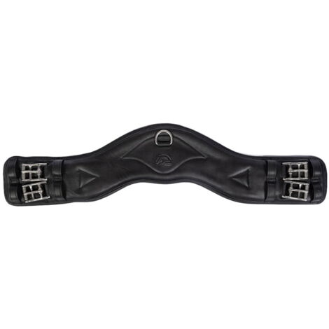 50 cm, nero: Sottopancia da dressage modello Premium in morbida pelle con fibbie inox a rullo