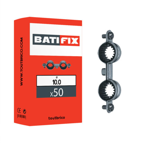 50 colliers doubles isolés plomberie Ø10mm zingué Batifix