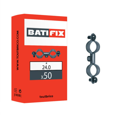 50 colliers doubles plomberie Ø24mm acier zingué - Batifix
