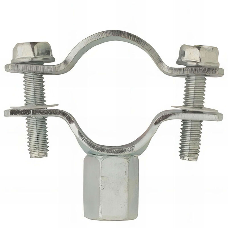 50 colliers lourd MARKS91, double embase Acier Zingué, classique - M8 - M10 - Diamètre tube 80 - 90 mm