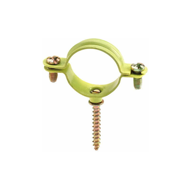 Collier jaune pour gaz M6 avec vis à bois - Plastique 15 (M6) - Boite de 100