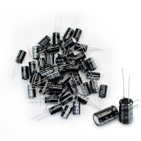 50 condensadores electrolíticos radiales de aluminio de 1000 uF y 16 V, 816 mm