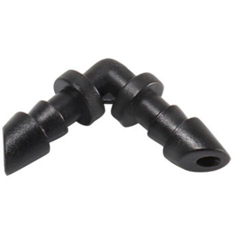 50 conectores de manguera en ángulo de 90°, conectores de manguera de 4/7 mm, accesorios de riego, conectores de manguera con púas, accesorios de riego para césped