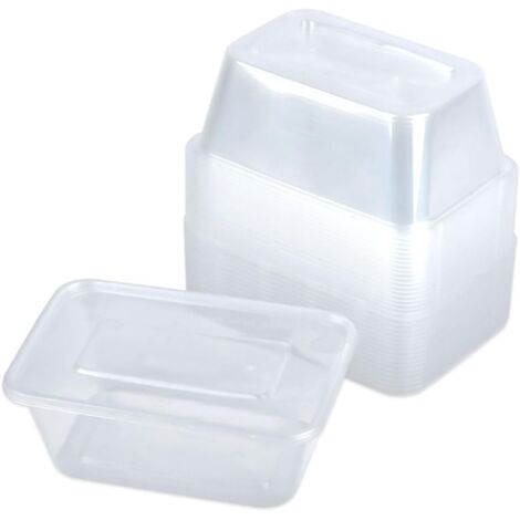 50 contenitori per alimenti con coperchio, contenitori riutilizzabili da 1000 ml per la preparazione dei pasti, contenitori impilabili, adatti al microonde e al congelatore.