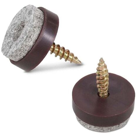 50 deslizadores de fieltro para atornillar - deslizadores de 20 mm para atornillar para proteger el suelo de sillas y muebles - fieltro y plástico - redondos