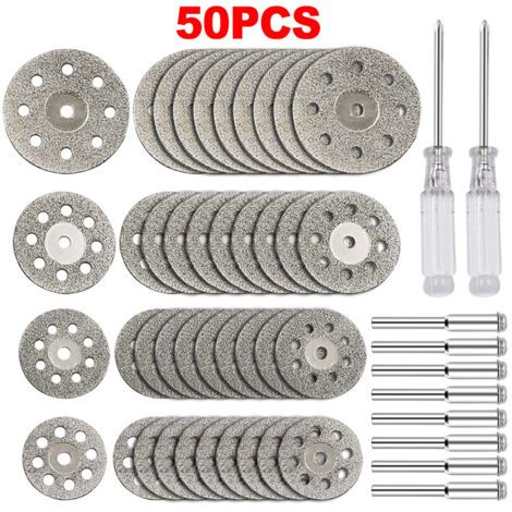 50 discos de corte de diamante para amolar, hojas de sierra circular, acero de alta velocidad, madera, doble malla, resina, accesorios para amoladoras eléctricas