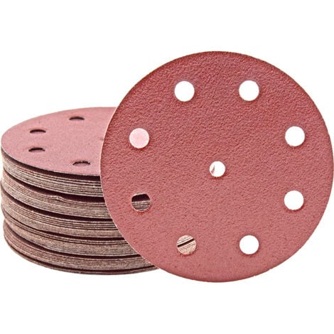 25 disques abrasifs auto-agrippants p. ponceuses excentriques, Ø 125 mm / 9 trous / G36 / Corindon normal