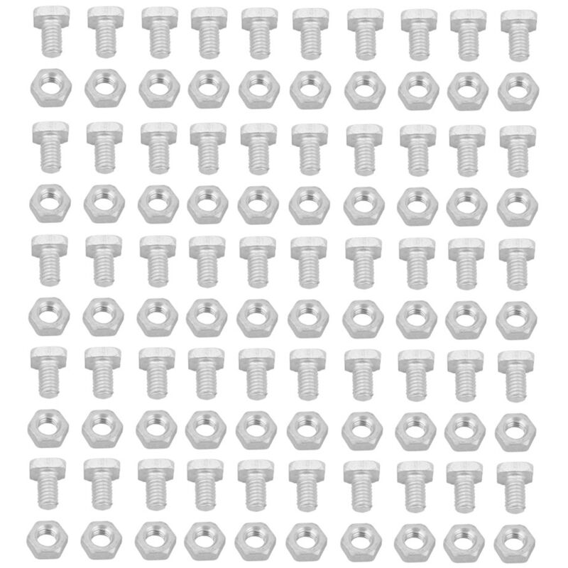 Treetalk - 50 écrous en aluminium 50 boulons ensemble d'accessoires pour outils de serre