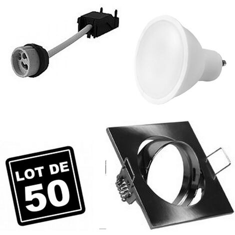 50 Einbaustrahlers 7W Neutralweiß quadratisch einbaubar schwenkbar Alu gebürstet GU10 LED 4500k